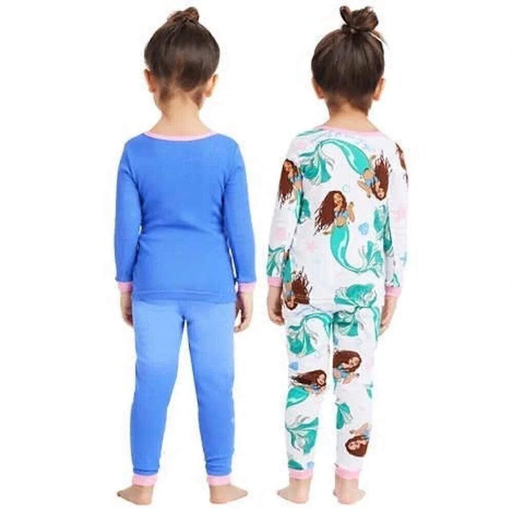 Disney Ariel Character Kids' 4-piece Cotton‎ Pajama Set Size 6 New with Tags!